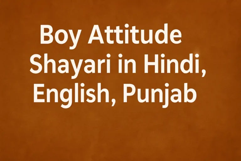 Boy Attitude Shayari in Hindi, English, Punjabi